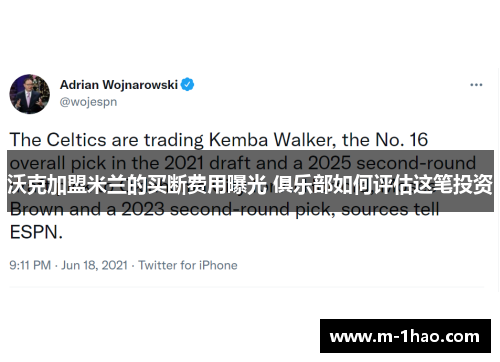 沃克加盟米兰的买断费用曝光 俱乐部如何评估这笔投资