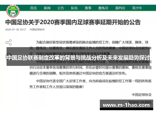 中国足协联赛制度改革的背景与挑战分析及未来发展趋势探讨