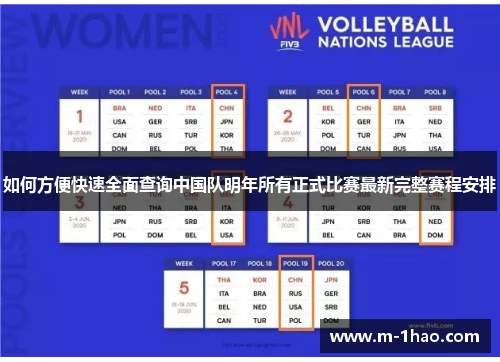 如何方便快速全面查询中国队明年所有正式比赛最新完整赛程安排